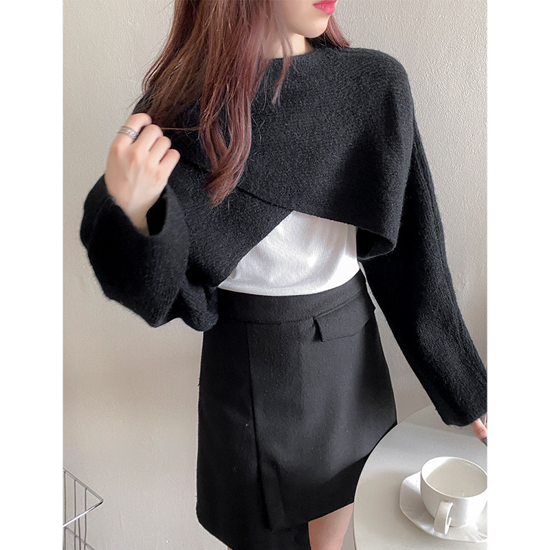 24 invierno Puyuan estilo neutro japonés y coreano ropa casual de punto chaqueta de cuello grueso suéter suelto