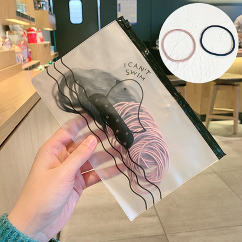 Estilo coreano simple cuerda de pelo de la muchacha de alta banda de goma elástica bolsa de aves banda de pelo sin costura básica cuerda de pelo tocado banda de pelo