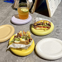 北歐陶瓷餐具西餐盤沙拉水果盤家用甜品盤早餐盤陶瓷胖胖盤點心盤