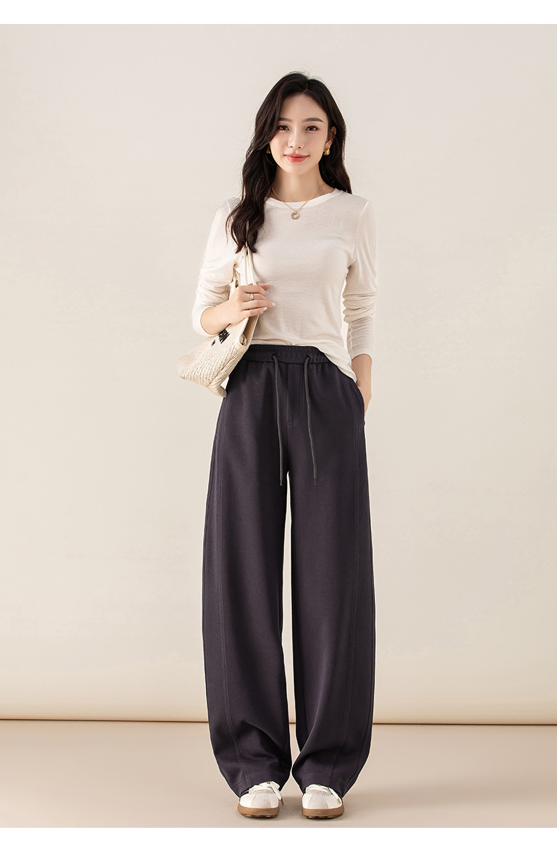 Quần culottes nữ ống rộng cạp thun co giãn chất liệu lyocell len mềm mại dáng chuối — màu tím mận chi tiết 28