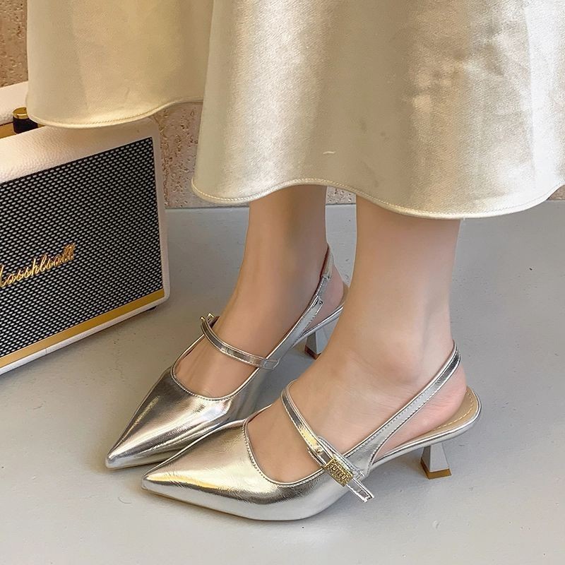 Nuevas sandalias de estilo chino, sandalias francesas, primavera y verano 2026, nuevos tacones delgados con falda, zapatos de hadas, zapatos vacíos traseros image 4