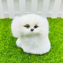 批发汪汪叫的仿真狗 会叫小动物摆件家居装饰品 手工模型汽车摆件