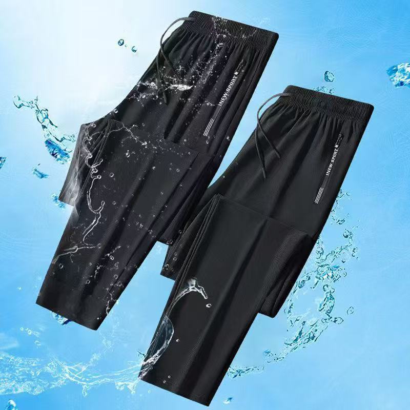 Summer Men's Pants Real Ice Silk Quick-drying 2025 New Loose Sports Pants Stretch Men's and Women's Leg-toe Casual Quick-drying Trousers