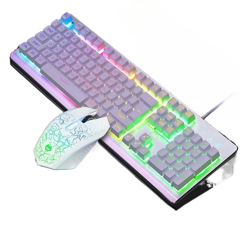 Keyboard Mouse Set Wired USB Back Light Computer Eat Chicken Game LOL Office Home