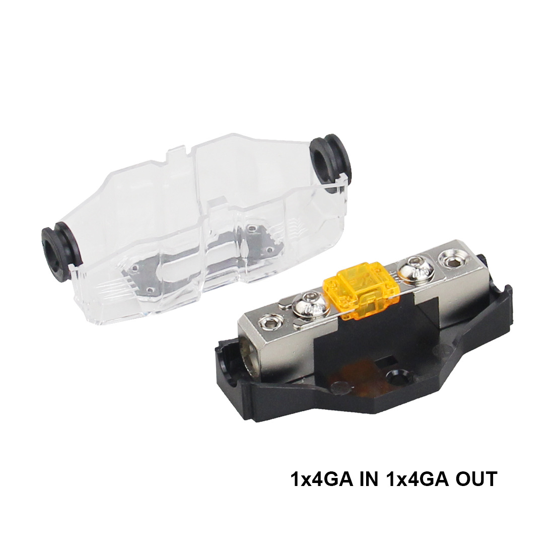 汽车音响功放改装保险丝座80A 1路2/3/4路 黄铜断路器保险盒带盖