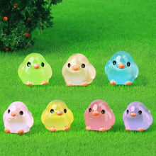 圆眼呆萌鸟仿真树脂夜光彩色创意苔藓微景观DIY材料微缩挂件摆件