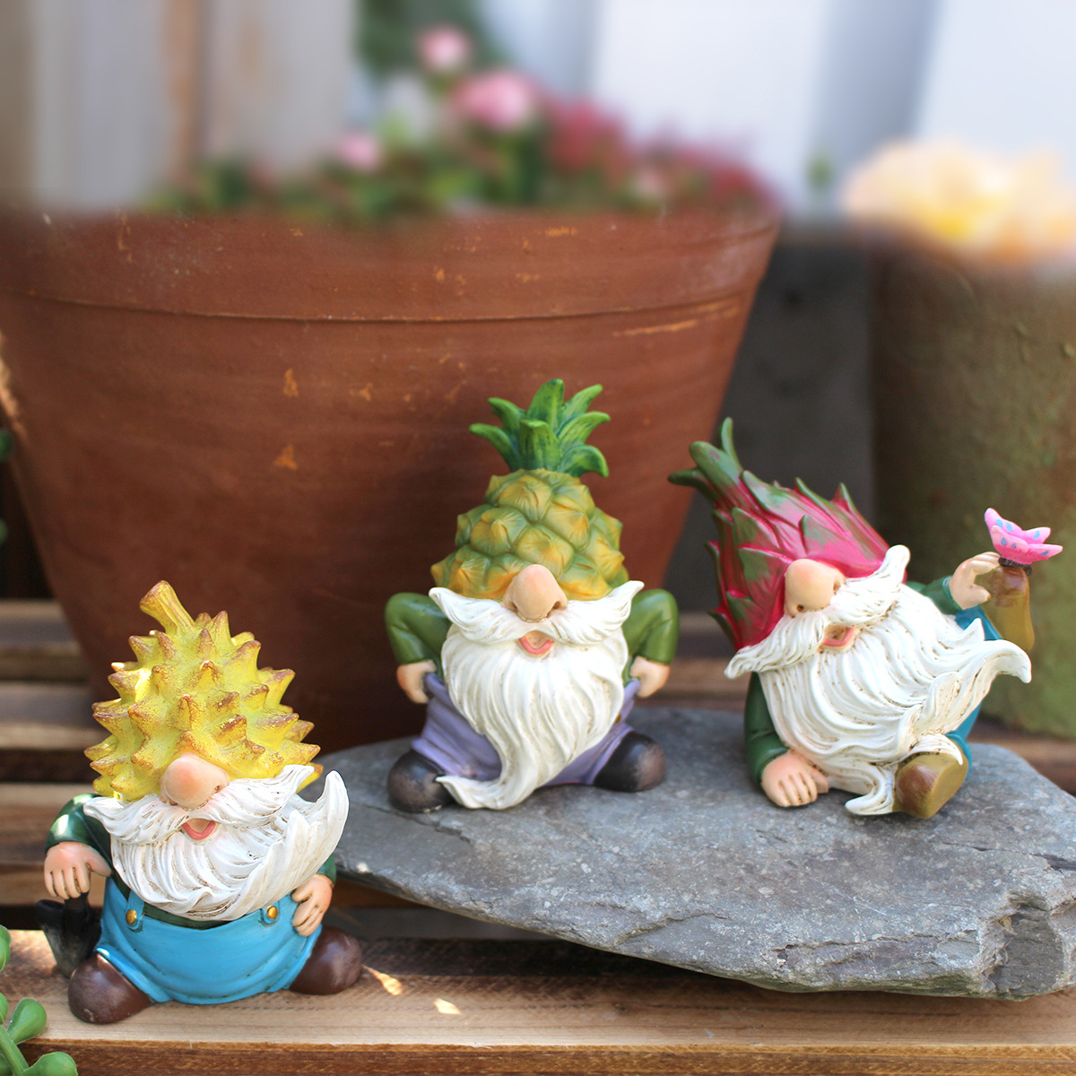 Creative Gift Fruit and vegetable dwarf shape decoration resin crafts courtyard micro landscape decoration outdoor garden decoration