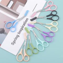 False eyelash stainless steel eyebrow combing scissors eyebrow trimming scissors with comb beauty makeup small scissors