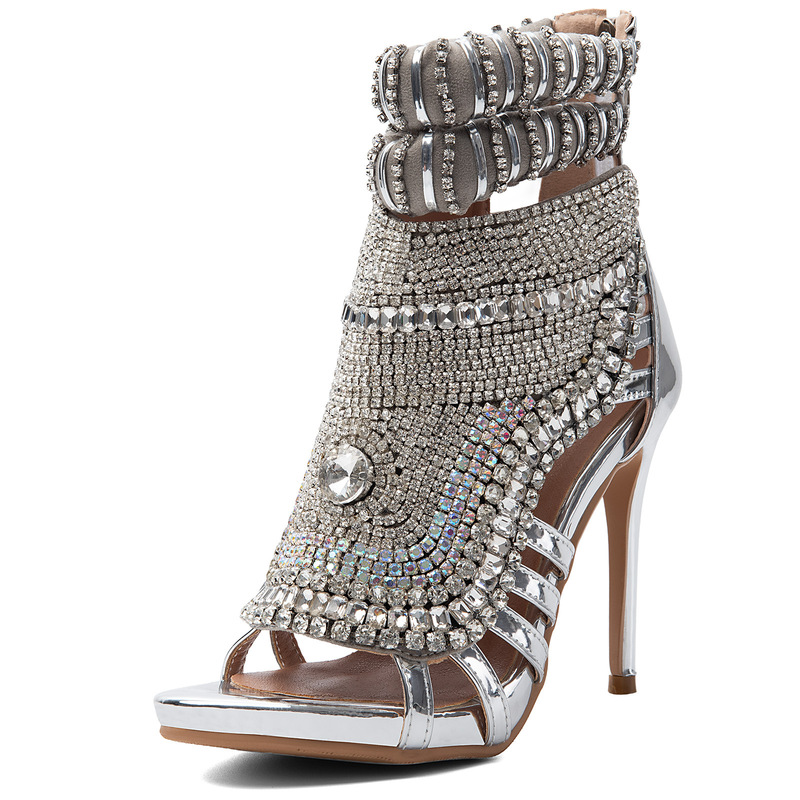 European and American Foreign Trade Sexy Rhinestone Embellished High-Heeled Sandals, Large Size 47, for Parties, Cross-Border Women's Sandals European and American Foreign Trade Sexy Rhinestone Embellished High-Heeled Sandals, Large Size 47, for Parties, Cross-Border Women's Sandals