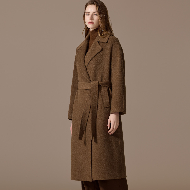 Lined 100% Camel Wool Coat for Women, Winter Thickened Version for Petite Figures, Warm and High-End Woolen Overcoat Lined 100% Camel Wool Coat for Women, Winter Thickened Version for Petite Figures, Warm and High-End Woolen Overcoat
