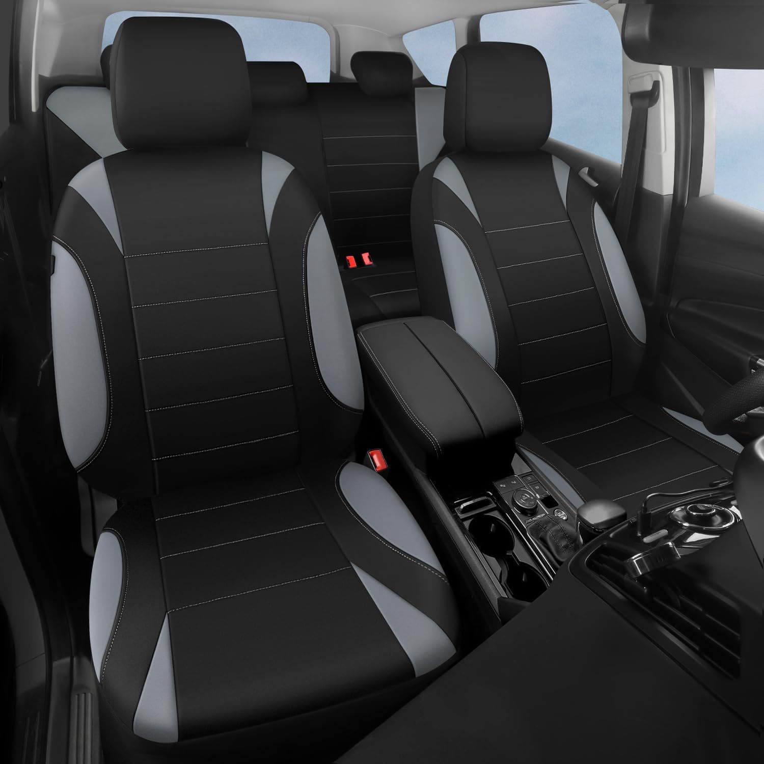 Pu Single-Line Crescent Leather Style Universal Car Seat Cushion Cover Amazon Temu Car Seat Cover
