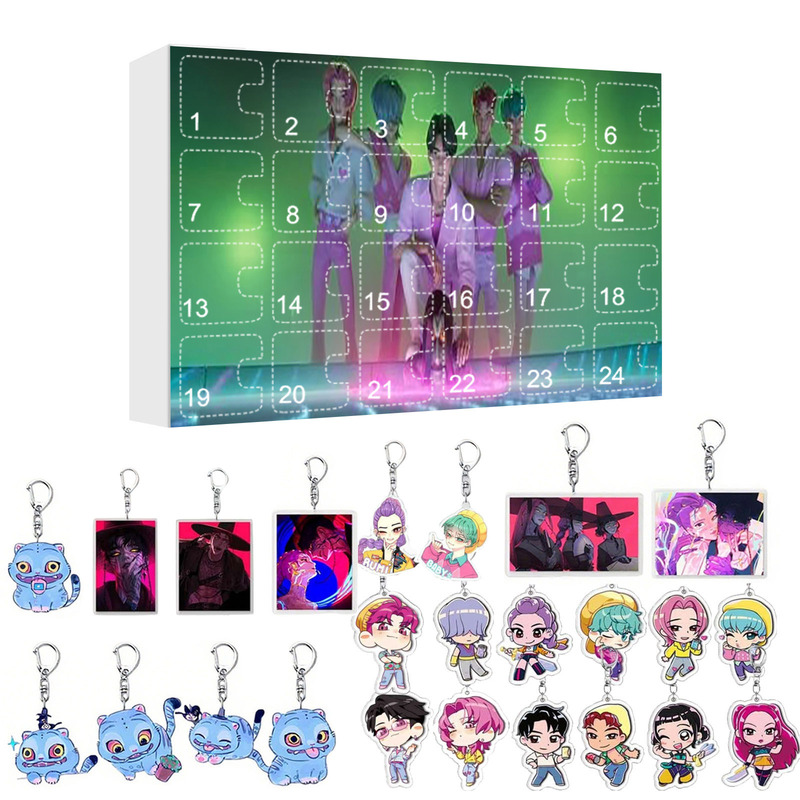 跨境KPOP 猎魔 女团圣诞来临日历盲盒 背包平面亚克力钥匙扣 挂饰|undefined