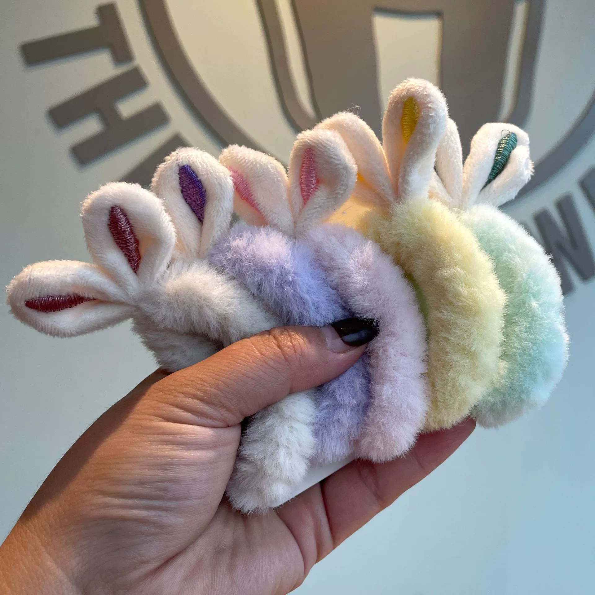 Demi-season plush fresh fashionable hair accessory, cute rabbit, hair rope, Korean style, internet celebrity