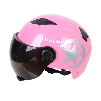Motosiklet kaskı (dəbilqə): Electric Car Advertising Helmet Free Printing - cross-border-exclusive-sale-pink-with-tea-mirror