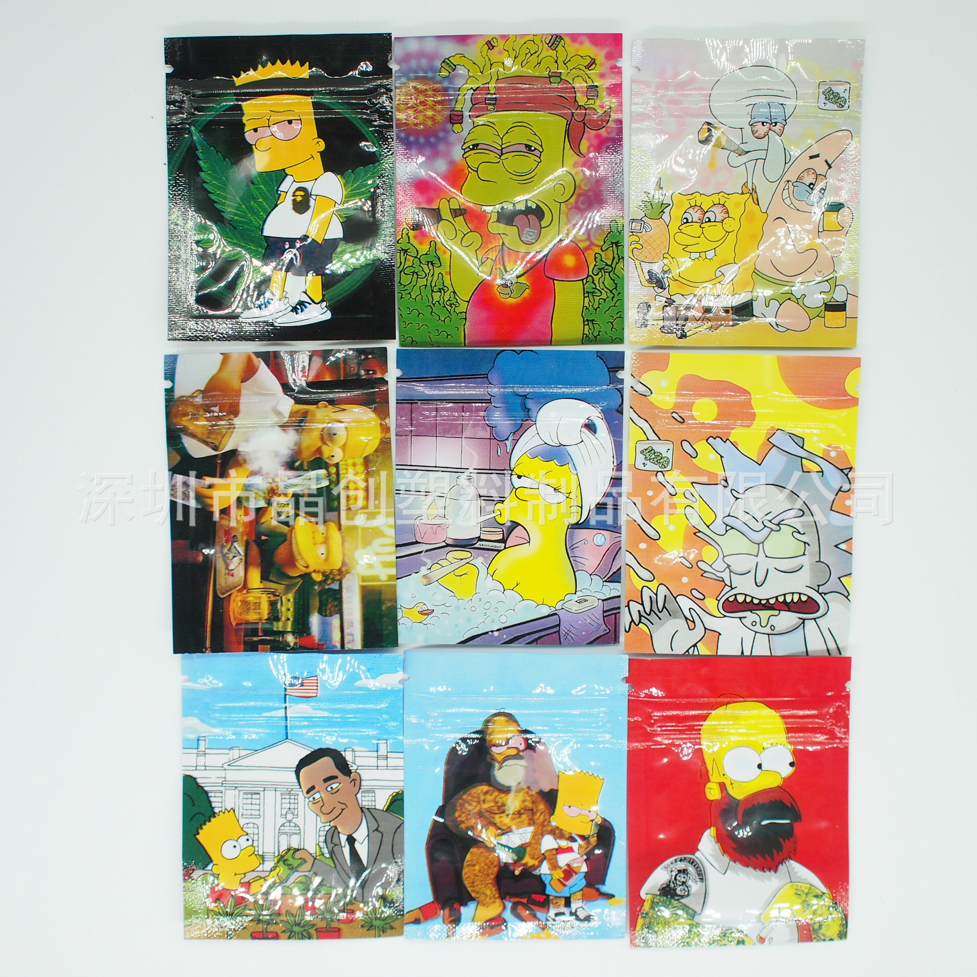 亚马逊现货CBD小袋子 cookies自立袋mylar跨境袋子卡通包装袋