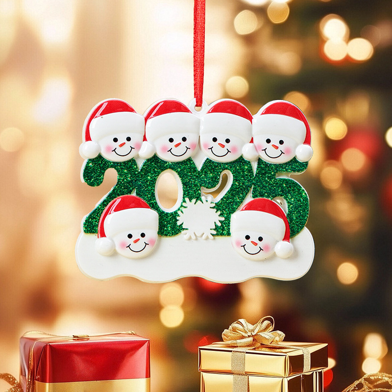 2025 ファミリークリスマス樹脂ペンダント DIY 手書き名クリスマス雪だるまクリスマスツリー装飾カスタマイズ|undefined
