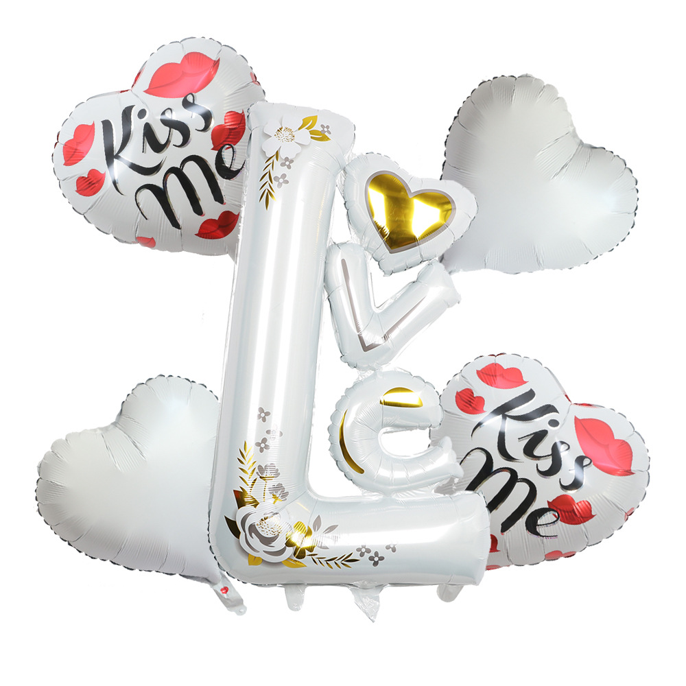 Valentinstag Süß Romantisch Brief Herzform Aluminiumfolie Gruppe Festival Luftballons display picture 5