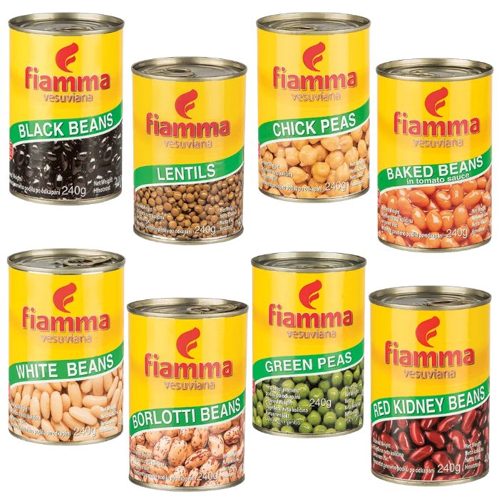 Fiamma Beans意大利进口火山牌鹰嘴豆青豌豆黑豆茄汁焗豆罐头包邮