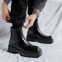 Rhinoceros horn Martin boots for men ins British style Chelsea knight thick bottom internet celebrity mid-calf boots trend 3523-R 