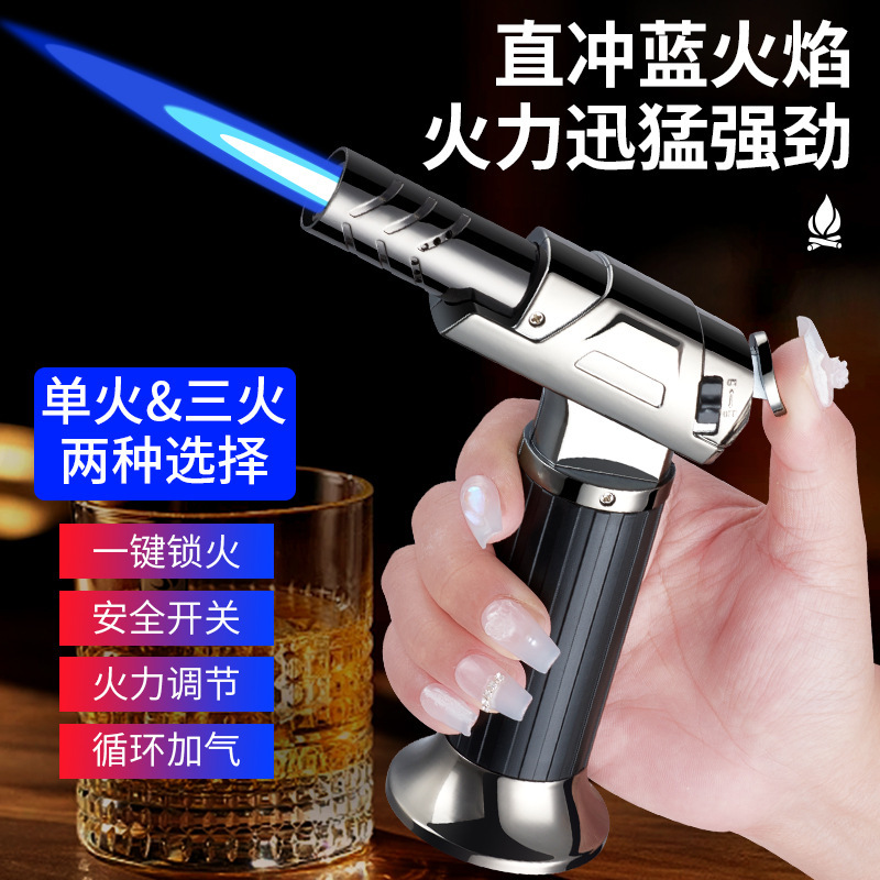 FQ901 ポータブルブルーフレームストレートライター BBQ バーベキュー灸ポイント炭ハードウェア溶接シガースプレーガンイグナイター|undefined