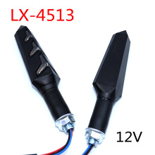 摩托车LED双色鱼骨流水转向灯适用12V改装配件小忍者地平线指示灯