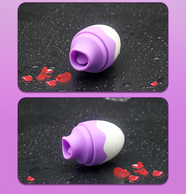 Tibei Hi-Egg Electric Tongue Vibrator, Silicone Wearable Egg with Flickering Tongue Stimulation, Purple — detail image 12