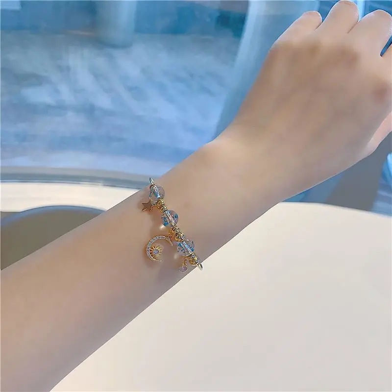 Douyin Korean Version Of Small Fresh Fashion Personality Dream Fairy Star Moon Student Bracelet Female Net Red Hand Jewelry