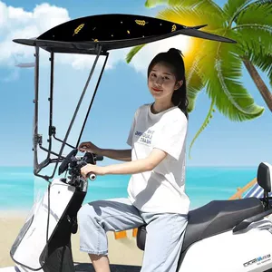 Half-length electric scooter rain canopy, electric vehicle sunshade, electric scooter umbrella stand, windproof hard-shield, L-shaped sun protection rain canopy