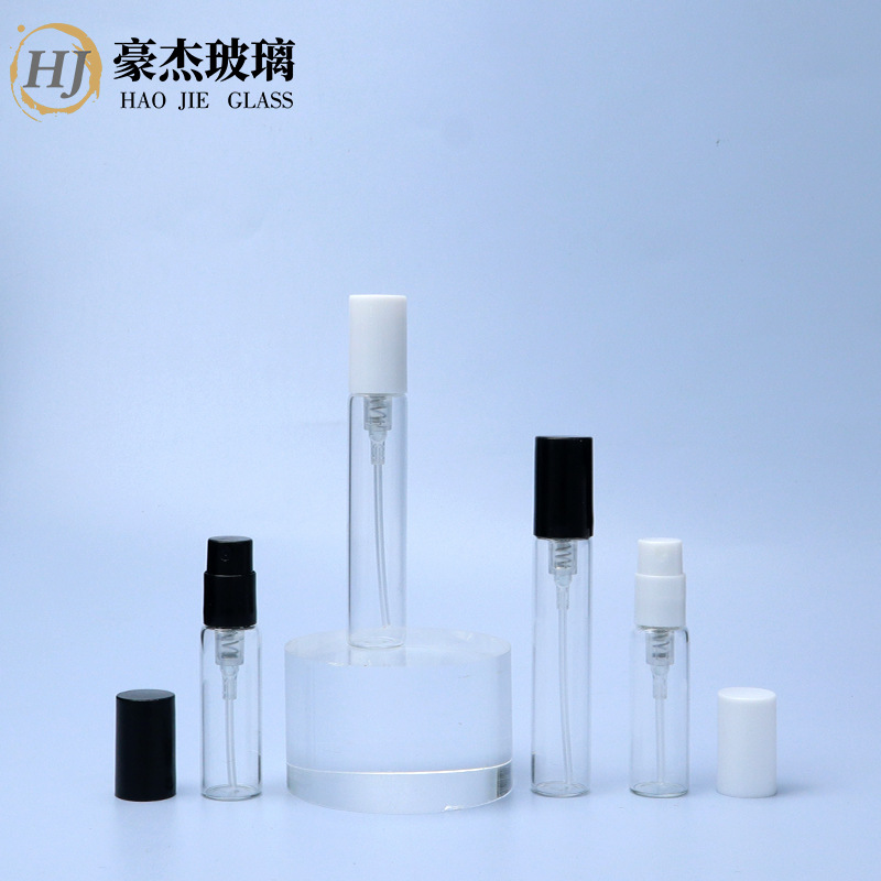 厂家直销3ml5ml带罩内置迷你卡口香水小样玻璃瓶便携试用装喷雾瓶