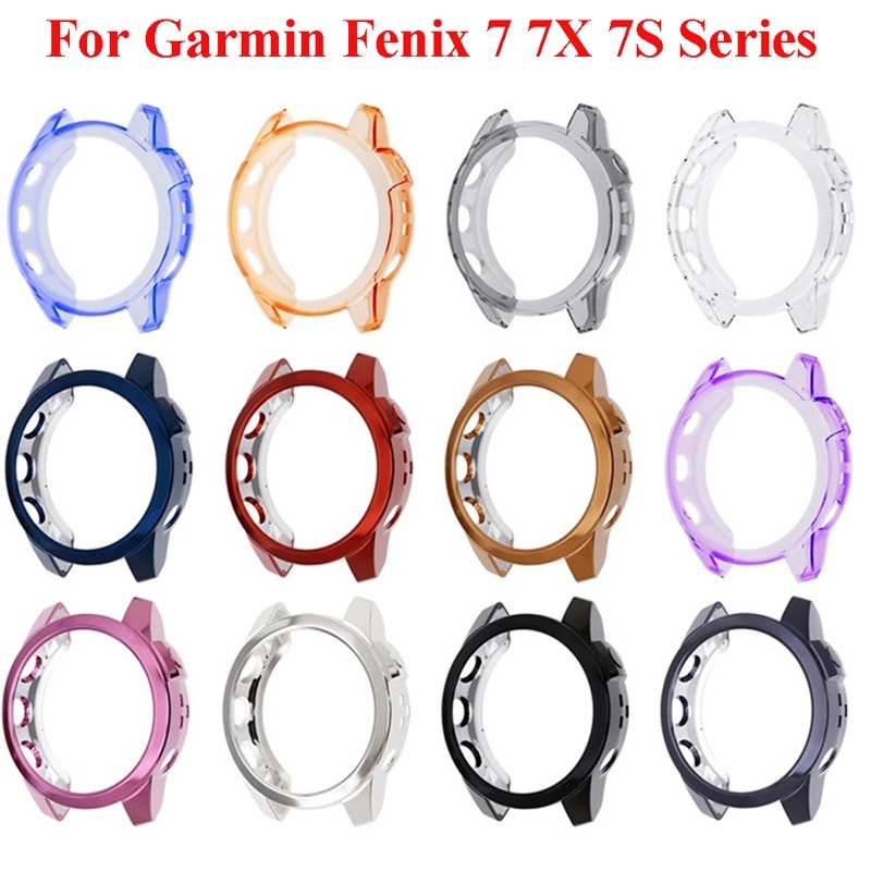 适用佳明Garmin Fenix7X手表表壳佳明快拆7X电镀TPU镂空保护壳
