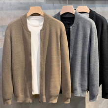 秋冬新款毛衣针织衫外套男开衫夹克保暖修身商务纯色跨境外贸批发