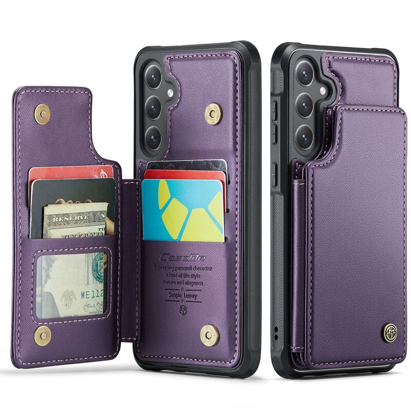 For Samsung S25Edge Phone Case New A56 Card Drop-resistant Leather Case A36 RFID Bracket Protective Bottom Case