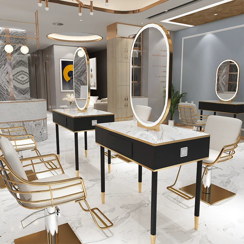 Парикмахерская Магазин Чао Парикмахерская с зеркалом Простой салон красоты Очаровательный краситель Односторонняя двойная четырехсторонняя стрижка