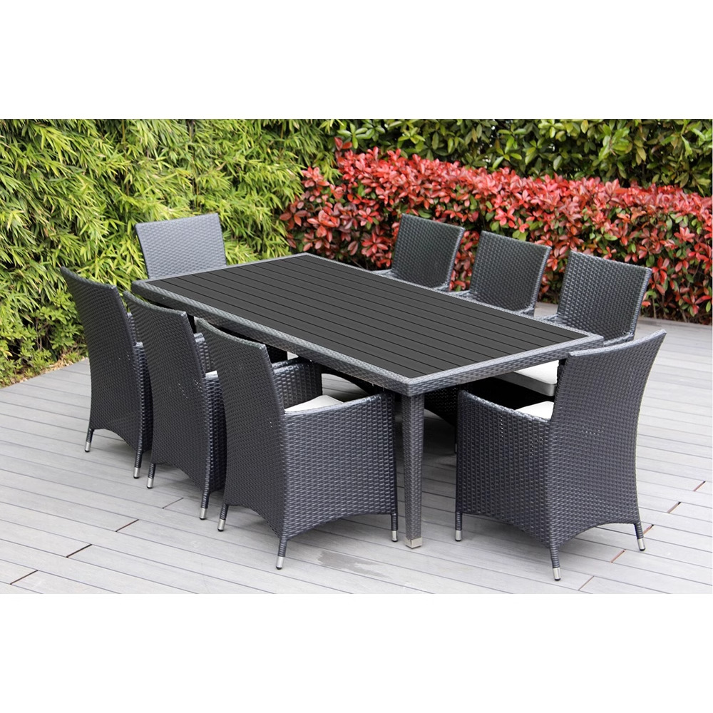 Mesas y sillas al aire libre, patio, combinación de sillas de ratán, terraza al aire libre, mesa de comedor comercial, silla, ocio, impermeable, protector solar