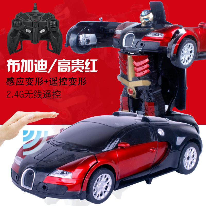 リモコン変形自動車誘導変身金剛ロボット子供玩具レース電気自動車クロスボーダー|undefined