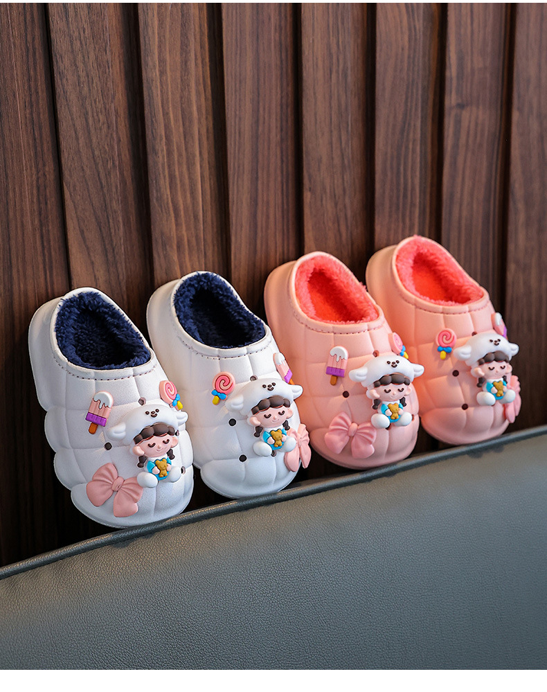 Bambini in inverno, ragazzi e ragazze, caldi neonati di peluche di età compresa tra 1 e 3 anni, borse per bambini impermeabili e pantofole di cotone_voghion.com