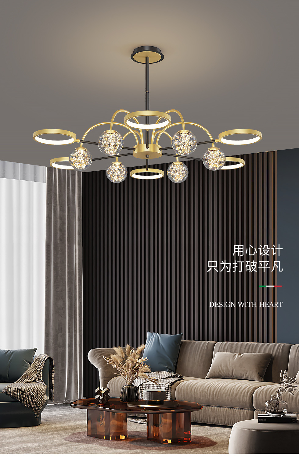 客厅吊灯现代简约灯饰网红轻奢北欧灯具创意个性卧室吧台餐厅吊灯-阿里巴巴