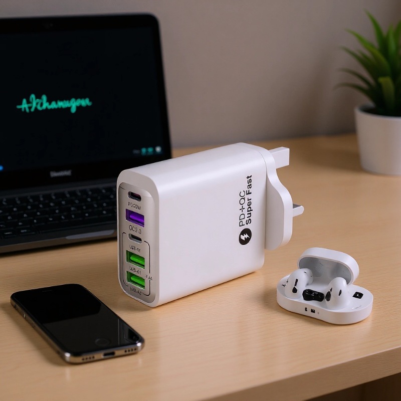 Manufacturer's New Fast Charging Head 3Usb+Pd38W Full Protocol Travel Mobile Phone Multi-Port Charger Flash Charging Fast Charging Wholesale