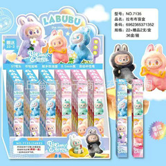 跨境7135新款拉布布盲盒笔创意高颜值LABUBU限定款按动签字笔外贸
