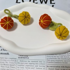 布艺南瓜蝴蝶结花6cm手工diy立体充棉南瓜花朵胸针布艺衣服包配件