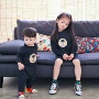 夏季宽松印花春秋亲子装
