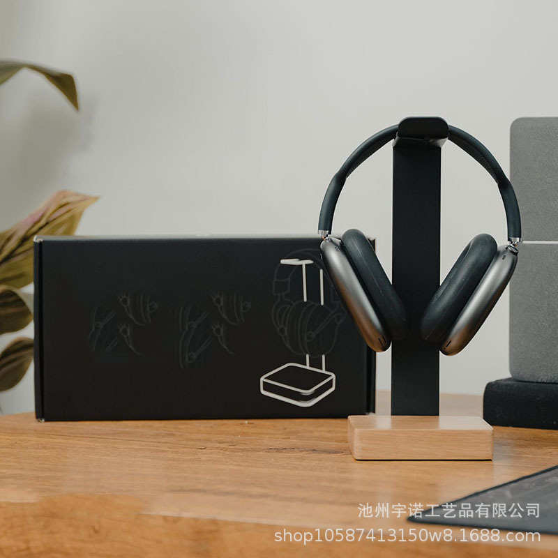 Soporte de auriculares Metal Stand Upgrade Stable Headset Holder Black Headset Holder con almacenamiento inferior image 4