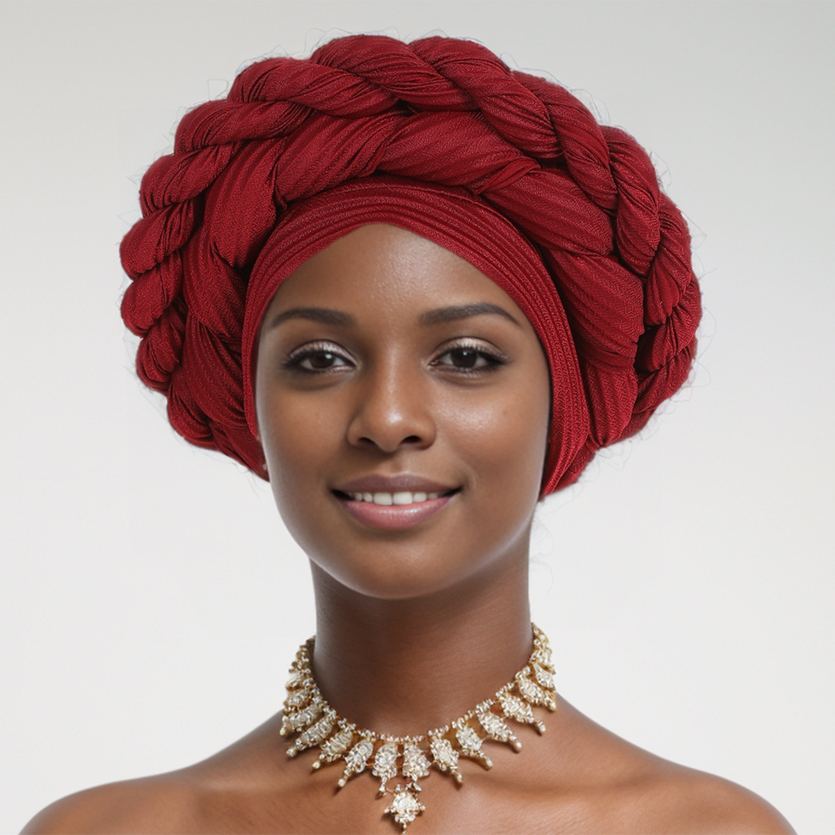 Muslim hat Linen crepe hand-woven double twist hat African hat headscarf_viptrois.com