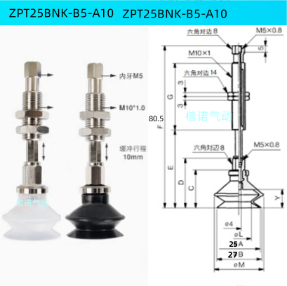 Ventosas de vacío originales ZPT10BNJ10 - B5-A10 / ZPT1300-06-A10-20-25-32-40