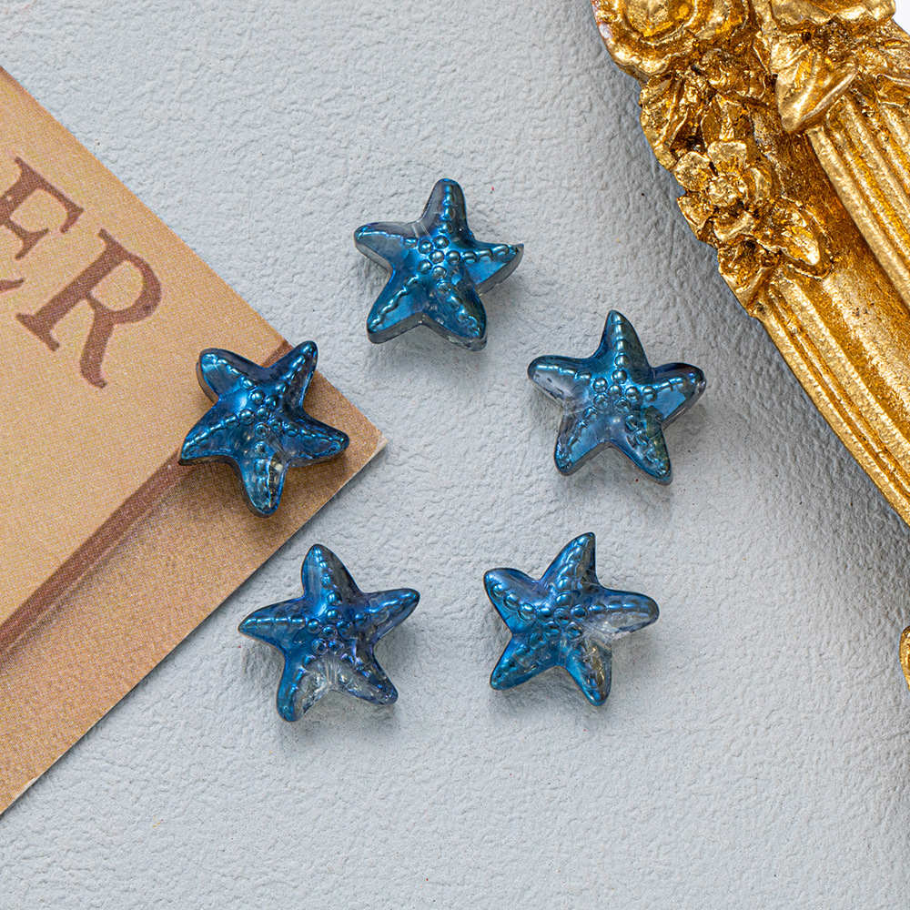 14mm vidrio galvanizado estrella de mar perlas de moda accesorios de joyería