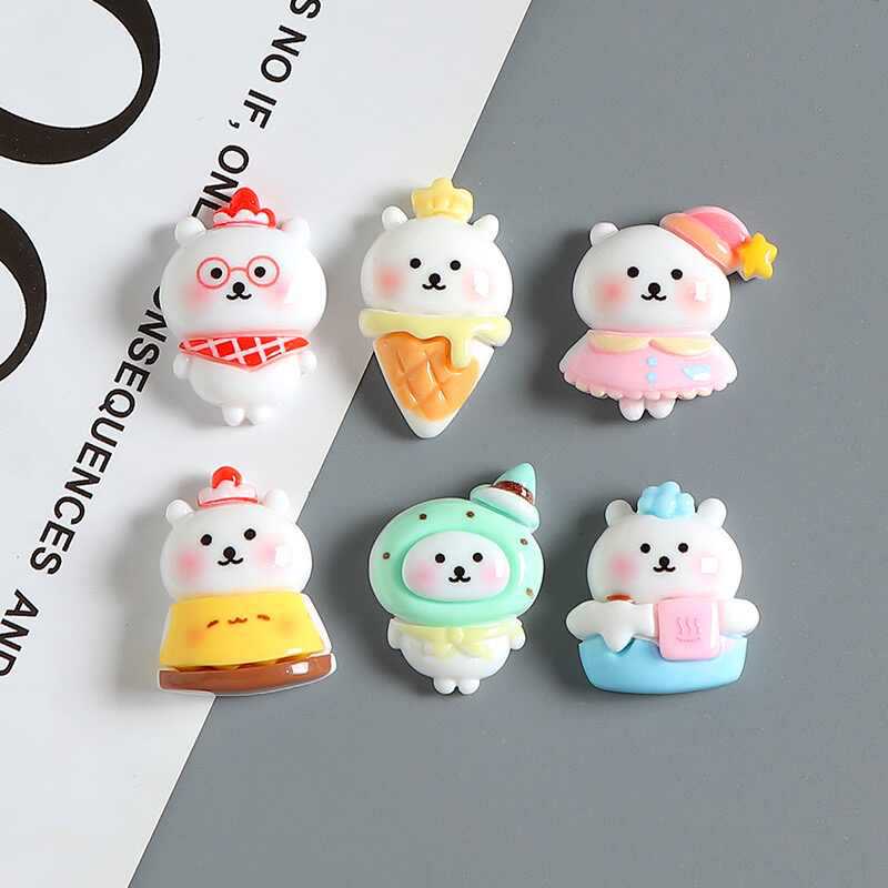 New Cute Bear Resin Accessories Hair Accessories Mobile Phone Case Clogs Flower Handmade DIY Material Accessories Decorations