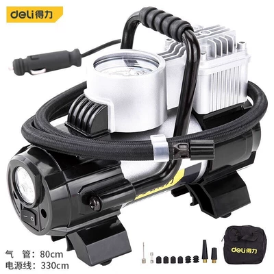 Deli Car Air Pump with Preset Tire Pressure, Metal Dual Cylinder 12V Single Bar Air Pump, Portable Car Air Pump (Hava nasosu) - single-30-cylinder-mechanical-watch-air-pump-dl8058