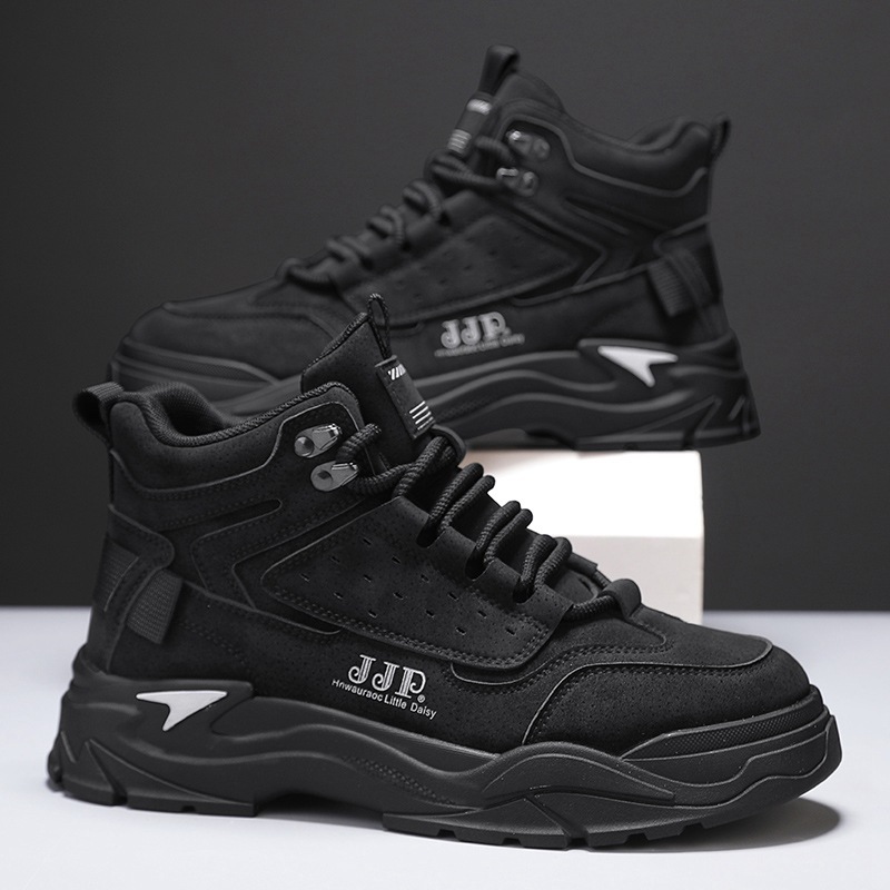 2024 nuevas botas Martin para hombres otoño invierno zapatos de cuero para hombres zapatos de moda casuales zapatos de elevación de locomotora para hombres