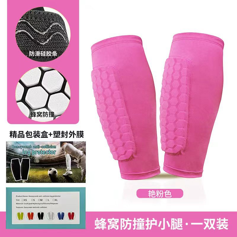 Espinilleras Deportivas con Diseño de Panal de Nailon Transpirable para Fútbol