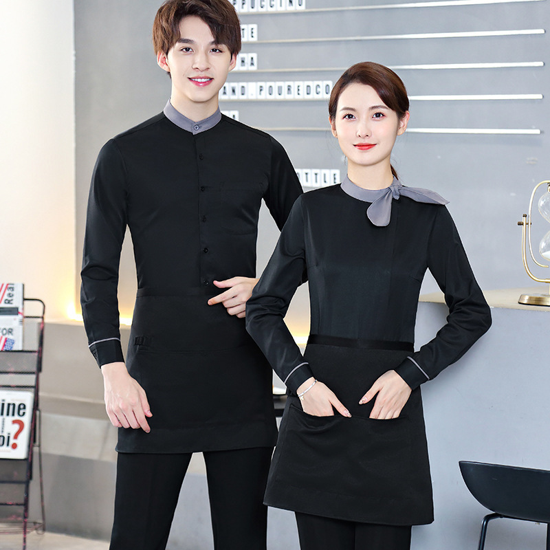 Hotel Waiter Work Clothes Female Catering Bar Meal Hotpot Restaurant Bread Baking Shop Long Sleeve Shirt Vest suit